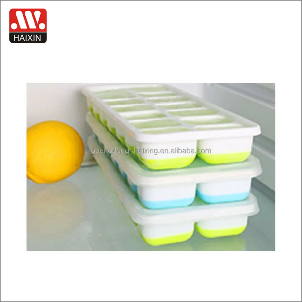 

China wholesale PP&TPE ice cube tray with lid for ice cube tray storage, Green;white