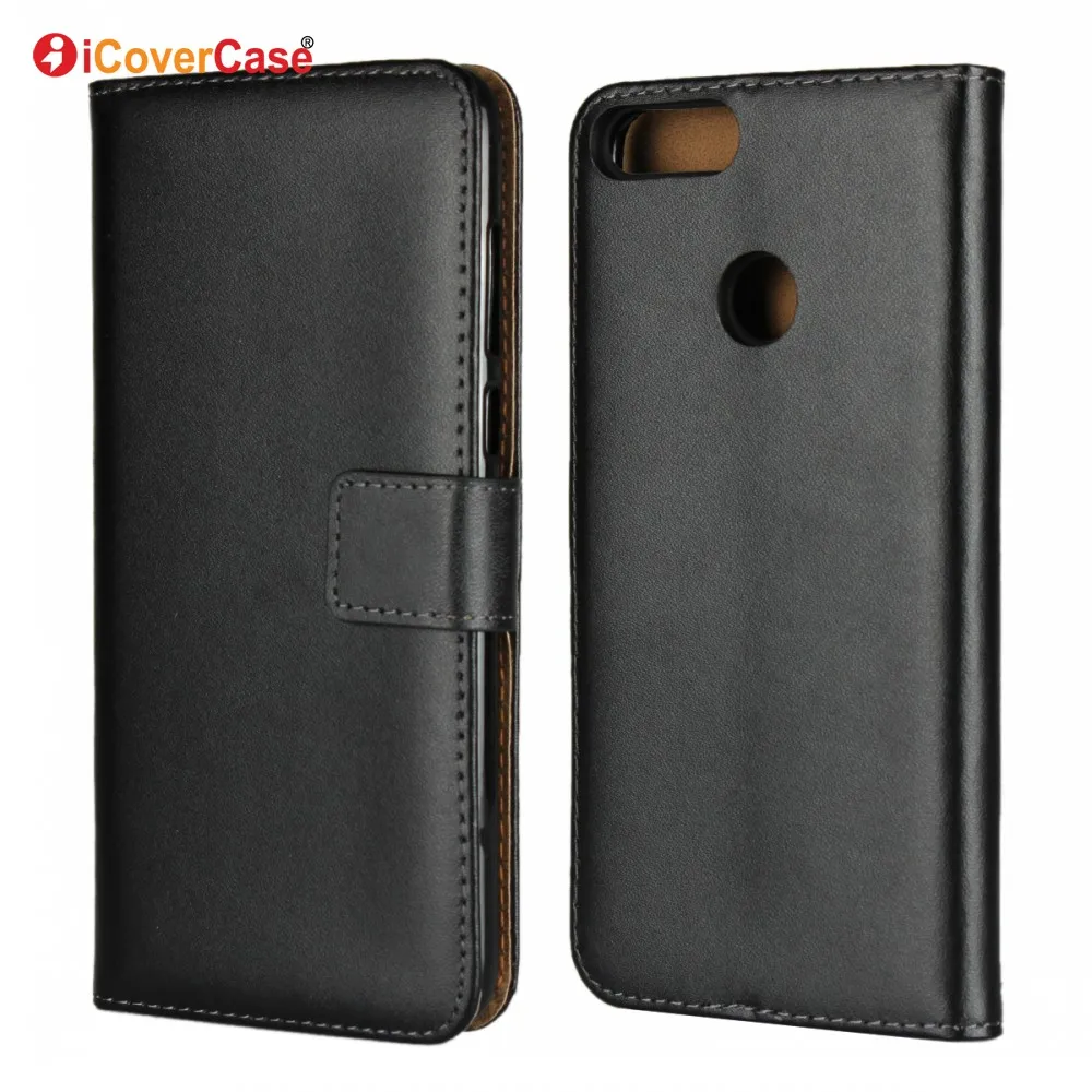 

iCoverCase Trendy Phone Case Leather Wallet Cover Para Celulares For Huawei P Smart Accessories, Black