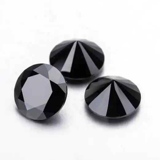 

Heart arrow round industrial Black moissanite 1.5 carat 7.43mm high quality loose stones colored genuine moissanite