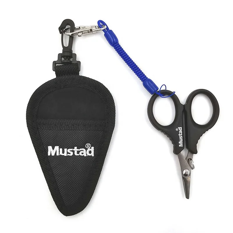 

Mustad Stainless steel fishing Professional scissors for lure easy to cut PE Carbon line braid line other fishing products, Black
