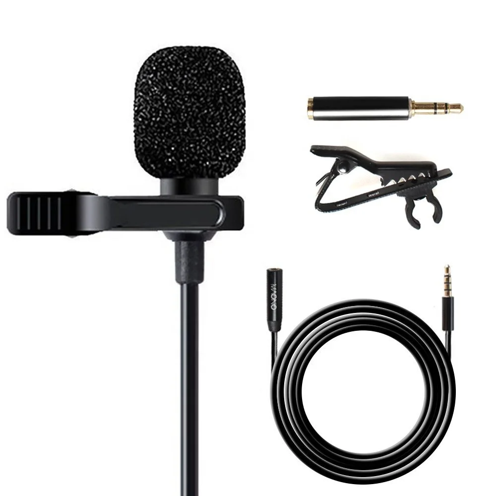 

MAONO Noise canceling Microphone lapel mic lavalier microphone for phone wired Microfone Lapel microphone, Black