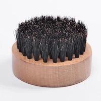 

Round shape black boar bristle beech wooden beard brush