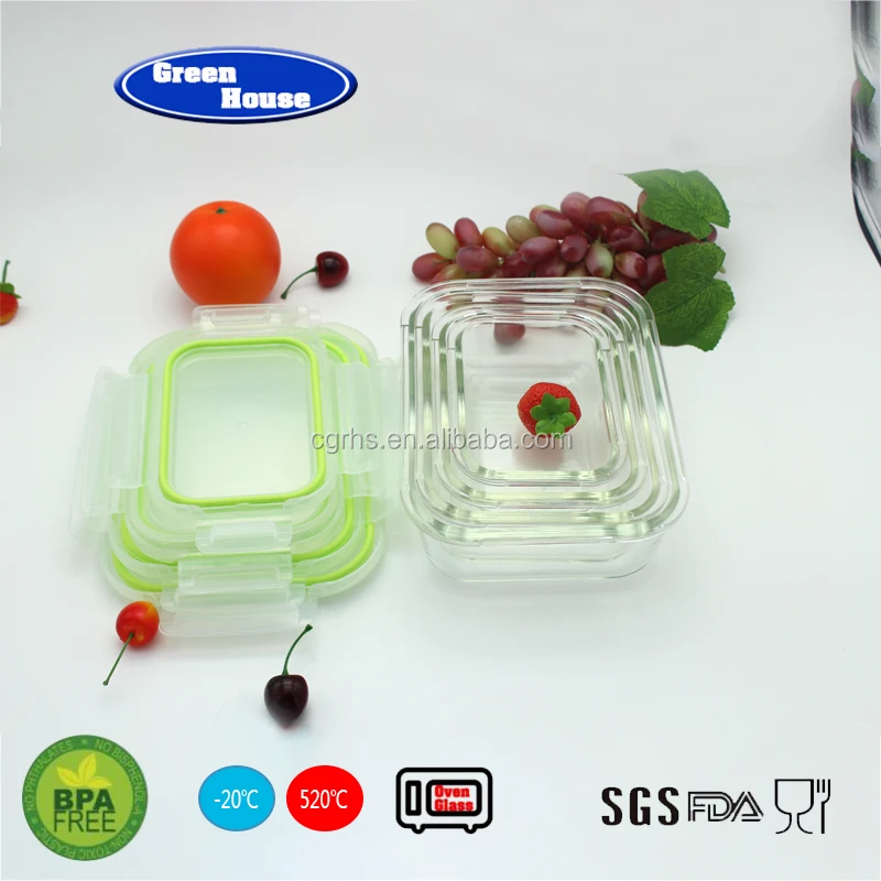 
2018 High Quality Borosilicate Glass Round Storage Takeaway Food Containers 