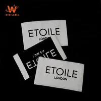 

High Quality Garment Custom Branded Private Name Logo End Fold Cotton Clothing Woven Labels Hem Tags