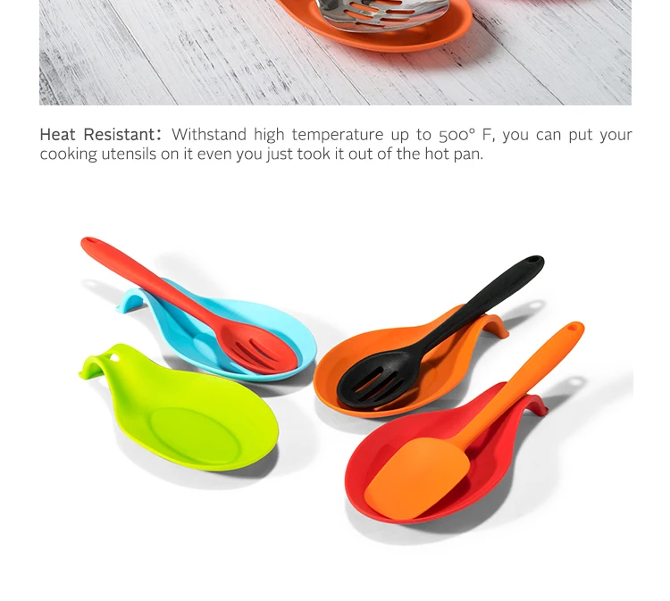 Heat Resistant Kitchen Utensils Spoon Holder Silicone Spoon Rest Buy