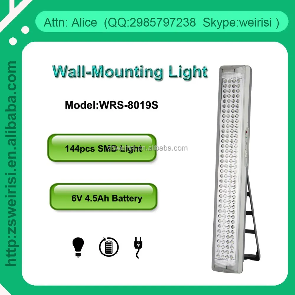 
Indoor Wall Mounted Emergency Rechargeable 144pcs SMD Portable Lantern (WRS 8019S) 
