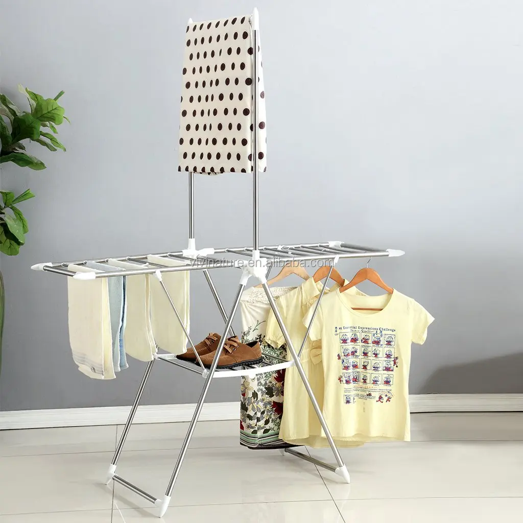 Heavy Duty Folding Clothes Drying Rack Top Hanging Bar Buy Clothes