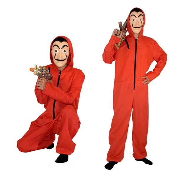 

Salvador Dali Movie Costume Money Heist The House of Paper La Casa De Papel Cosplay Halloween Party Costumes with Face Mask