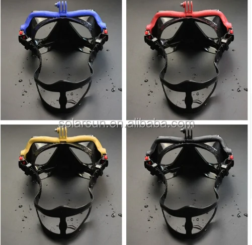 New arrivals gopro scuba mask and snorkels tempered lens version silicone diving mask for adult