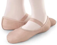 

7000039 Wholesale Cheap China Factory OEM Girls Women Leather Pig Skin Cow Leather Dance Shoes Free Sample Leather Ballet Shoes