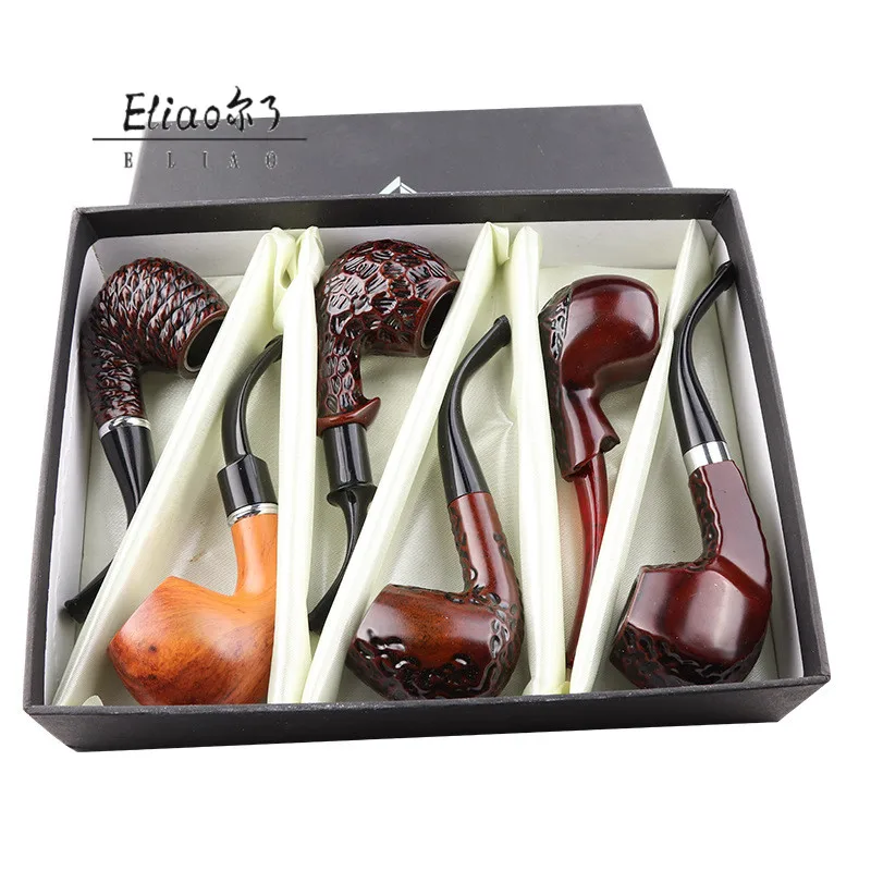 

YiWu Erliao Hot selling resin tobacco pipe set Resin pipe set of six Wholesale pipe of smoking