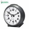 Cute round dial ABS customize round snooze 7.5cm analog quartz table alarm clock