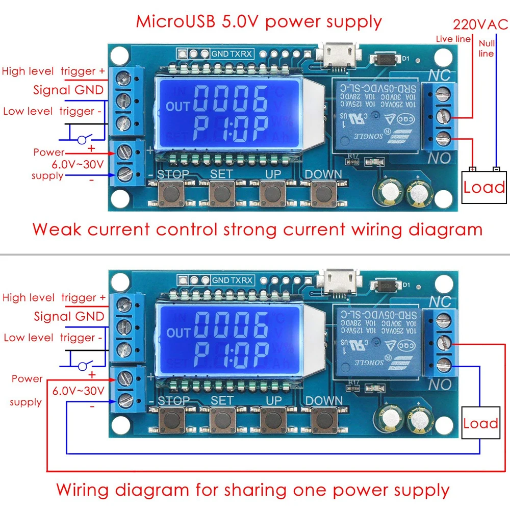 Xylj02 Dc 630v Micro Usb Digital Lcd Display Time Delay Relay Module