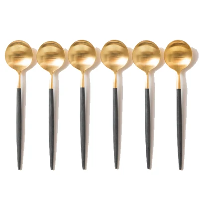 

Customized Spoons Stainless Steel Cutlery Teaspoon For Home Kitchen Restaurant Hotel Matt Gold, N/a