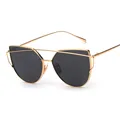 BOUTIQUE New Women 6 Colour Luxury Cat Eye Sunglasses Women Sunglasses Double Deck Alloy Frame UV400