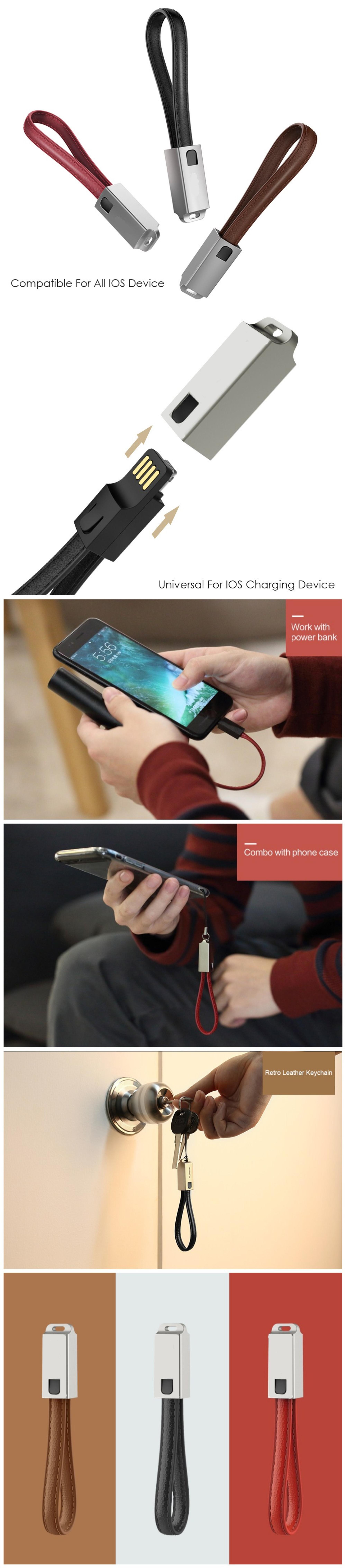 Keychain Micro USB Cable Portable Leather key ring Charging Cable 2.1a fast charging Cable for Android LG - ANKUX.COM