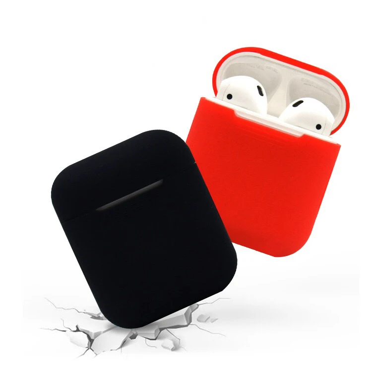 Silicone Wireless Blue tooth Earphones Case For Air Pods Shock Proof Protective Cover with Anti-lost Buckle