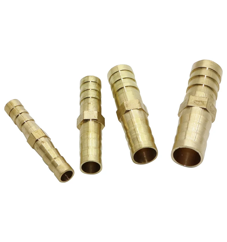 Metal Brass Straight Hose Joiner Barbed Connector Air Fuel Water Pipe Gas Tubing 