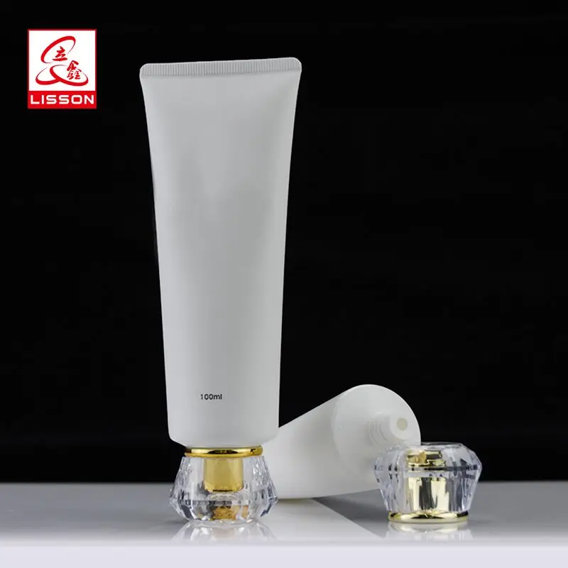 100 ml facial cleanser packaging tubes with acrylic cap