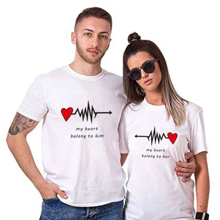 

Sublimation lovely pattern his and her gifts matching shirts for couples