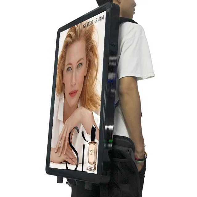 
retail store video display digital backpack billboard lcd billboard display  (60702576877)