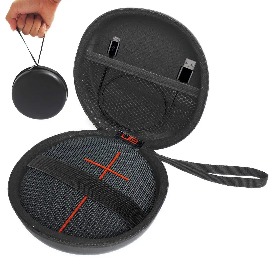 FitSand (TM) Carry Portable Travel Zipper Protective EVA Hard Case Cover Bag Box for UE ROLL 2 Volcano Wireless Portable Bluetooth Speaker(I and II 2 Gen) - Fits USB Cable