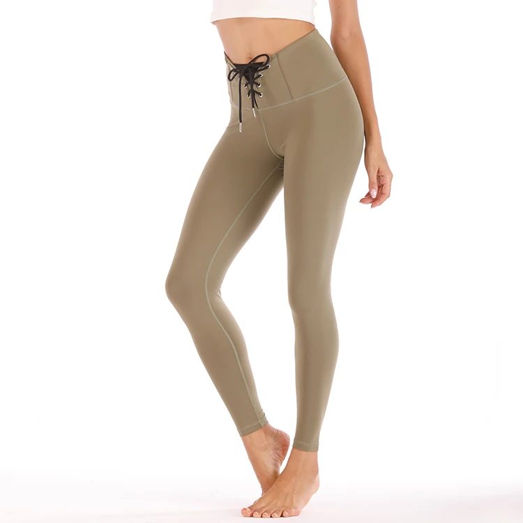 Mujeres apretado deporte el/ástica de talle alto de las Leggings