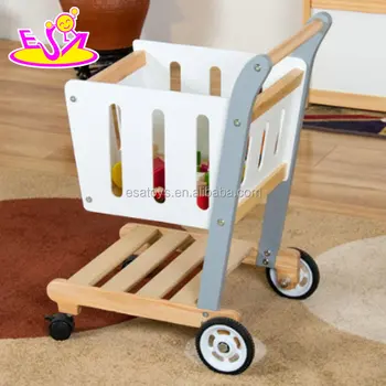 kids wooden shopping cart