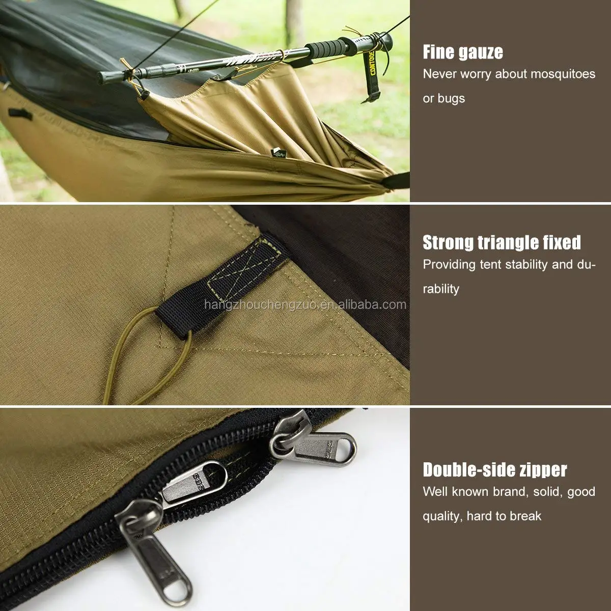 Waterproof Camping Hammock with Mosquito Net Lightweight Tarp Hammock for Backpacking hammock Tent,CZX-011 Tactical Tree tent