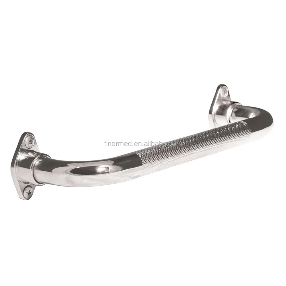 
Knurled Chrome Grab Bar with Rotating Flange 