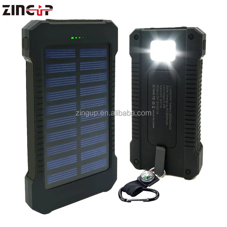 

ZingUp Mobile Accessories Portable Charger 20000 Mah Waterproof Solar Power Bank, N/a