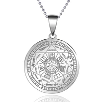 

Engraved Seals Of The Seven Archangels Stainless Steel Unisex Jewelry Silver Pendant Beads Necklace YP6648