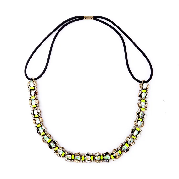 

xl01671 New Vintage Bohemian Style Yellow Gemstone Women Crystals Necklace 2021, As picture