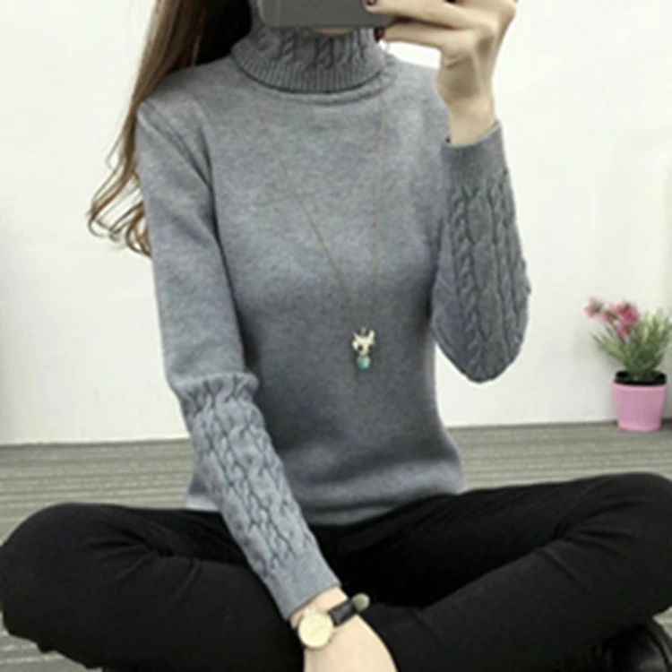 

Winter Thick Warm Women Turtle neck sweater and pullovers Women Knit Long Sleeve Cashmere Sweater Jumper Tops