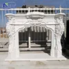 French style white natural stone surround marble fireplace mantel for home use