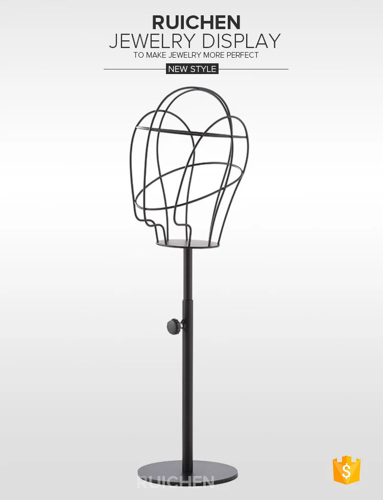 Modern Metal Hat Display Stands Tabletop Decorative Wig Holders Hat