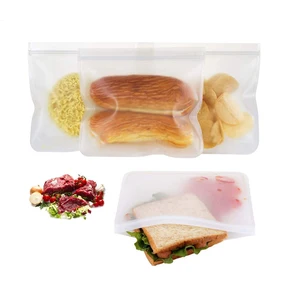 Image of Eco Zip Lock Leakproof Snacks Bag Reusable PEVA Food Storage Bag For Sandwish/ Fruit/ Freezing