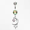 Moon Sparkle Heart Belly Button Ring