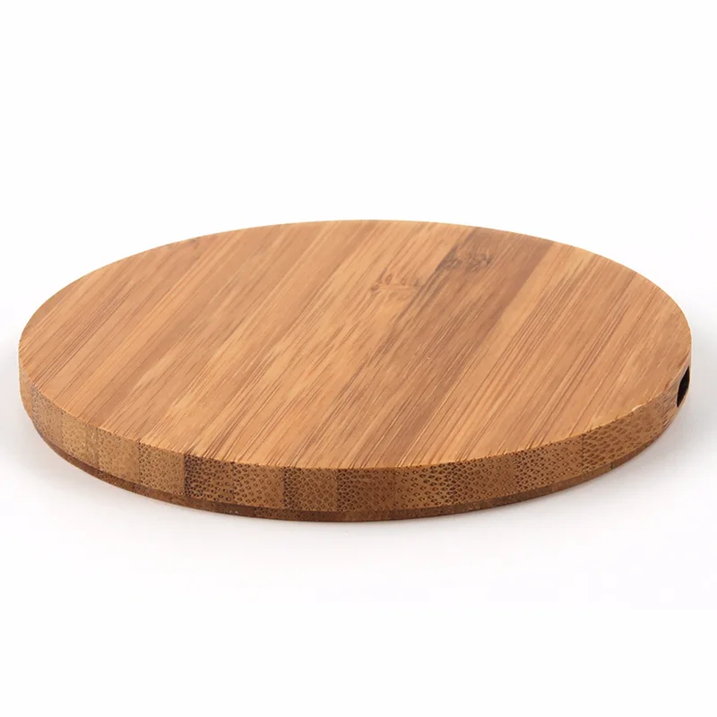 

environmental protection bamboo fast charging wireless charger round