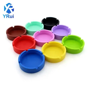 Image of Amazon Hot Selling Custom logo Color Cigar Ashtray Silicone portable ash tray round