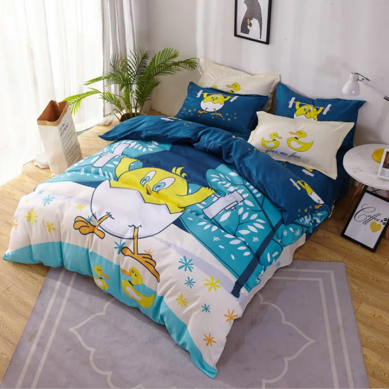 
Fashionable cotton four-piece sheets quilt cover cute puppy children cartoon baby bedding set 