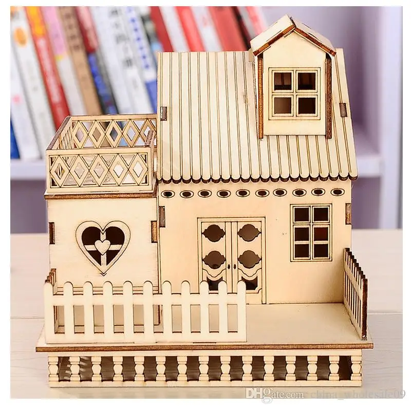 

Wonderful Gifts 3D Toy House Doll Gothic Villa Educational Wooden Miniature Construction Kids Wood Crafts Home Decor