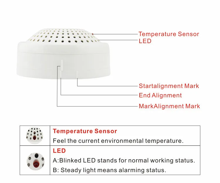 Asenware Conventional fire alarm infrared heat detector thermal sensor for sale