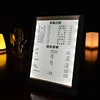 ABS Case acrylic led menu,led display menu,led restaurant menu