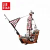 JIE-STAR 579pcs assembly ship building blocks pirates for preschool kids