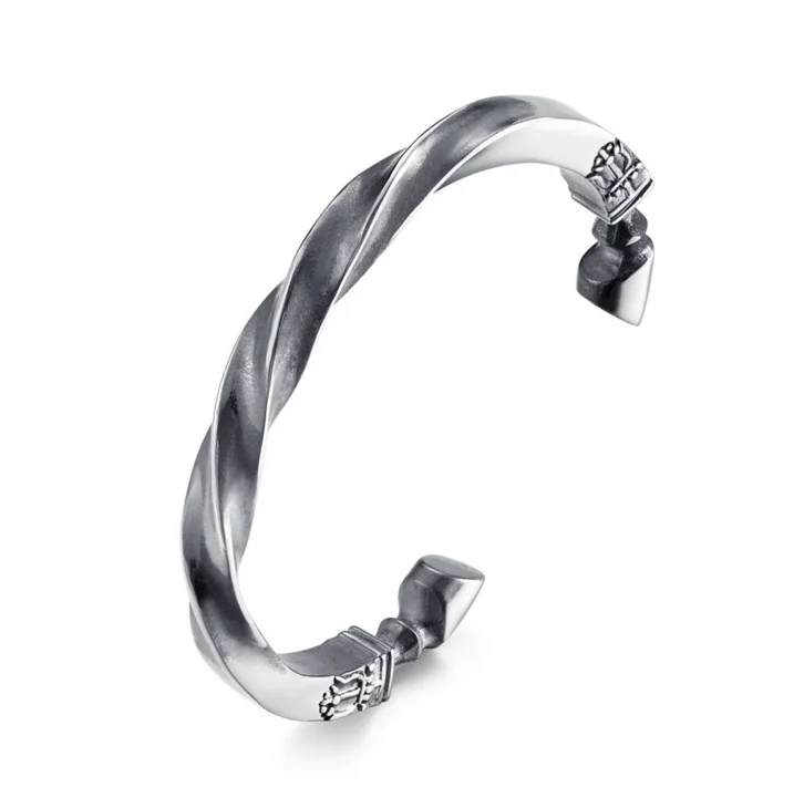 

Vintage Horse Shoes Viking Bracelets Silver Stainless Steel Bracelets for Punk Men
