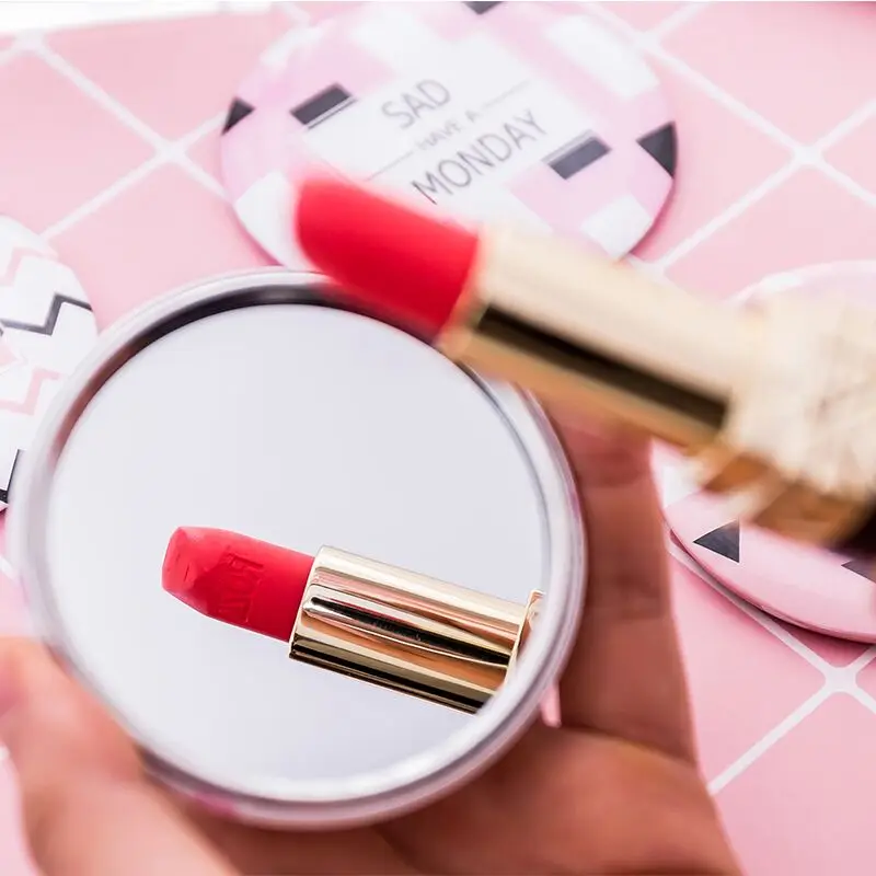 
Custom Print Logo Cute Acrylic Pocket Round Mini Make Up Hand Mirror For Makeup Small Vanity Mirror 