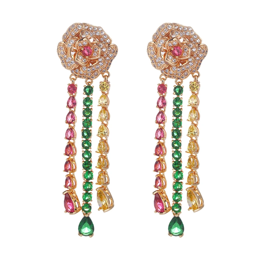 

94168 xuping luxury design drop earrings, rhinestone earrings for women