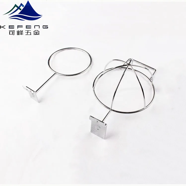 
Slatwall board hanging chromed metal hat display rack for retail store 
