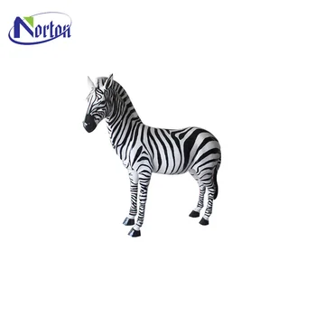 Hidup Ukuran Luar Patung Untuk Dekorasi Hewan Resin Zebra Nt